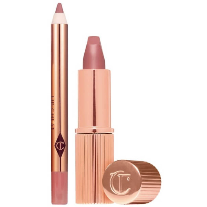 Набір для губ Charlotte Tilbury Mini Pillow Talk Lipstick & Liner Set - nude pink