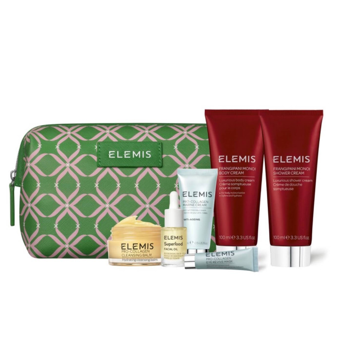 Колекція бестселерів для обличчя та тіла у люкс косметичці ELEMIS Kit: The Jetsetters Edit The Lux Face & Body Traveller