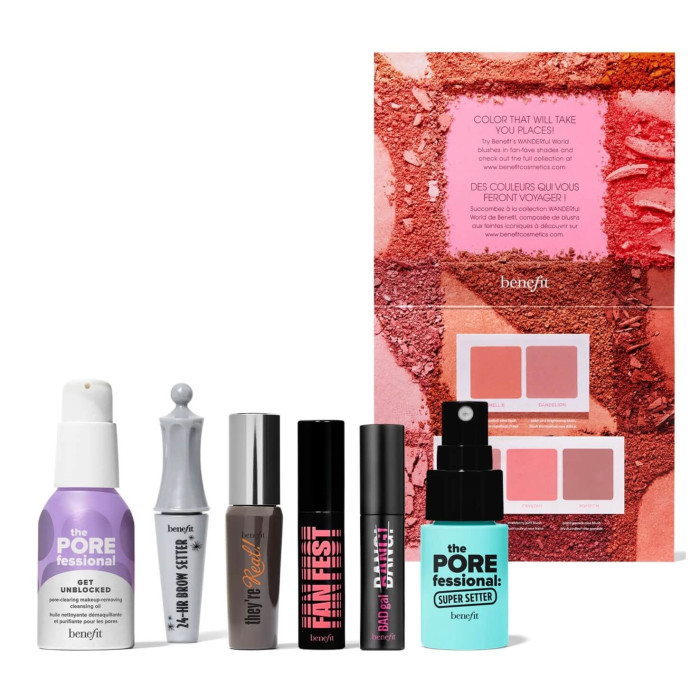 Набір Benefit Bestselling Mascara Trio, Clay Mask, Brow Setter and Setting Spray Bundle