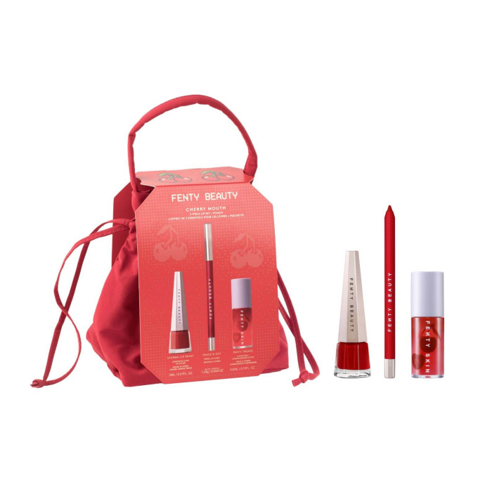 Набор для губ Fenty Beauty Cherry Mouth 3-Piece Lip Set + Pouch